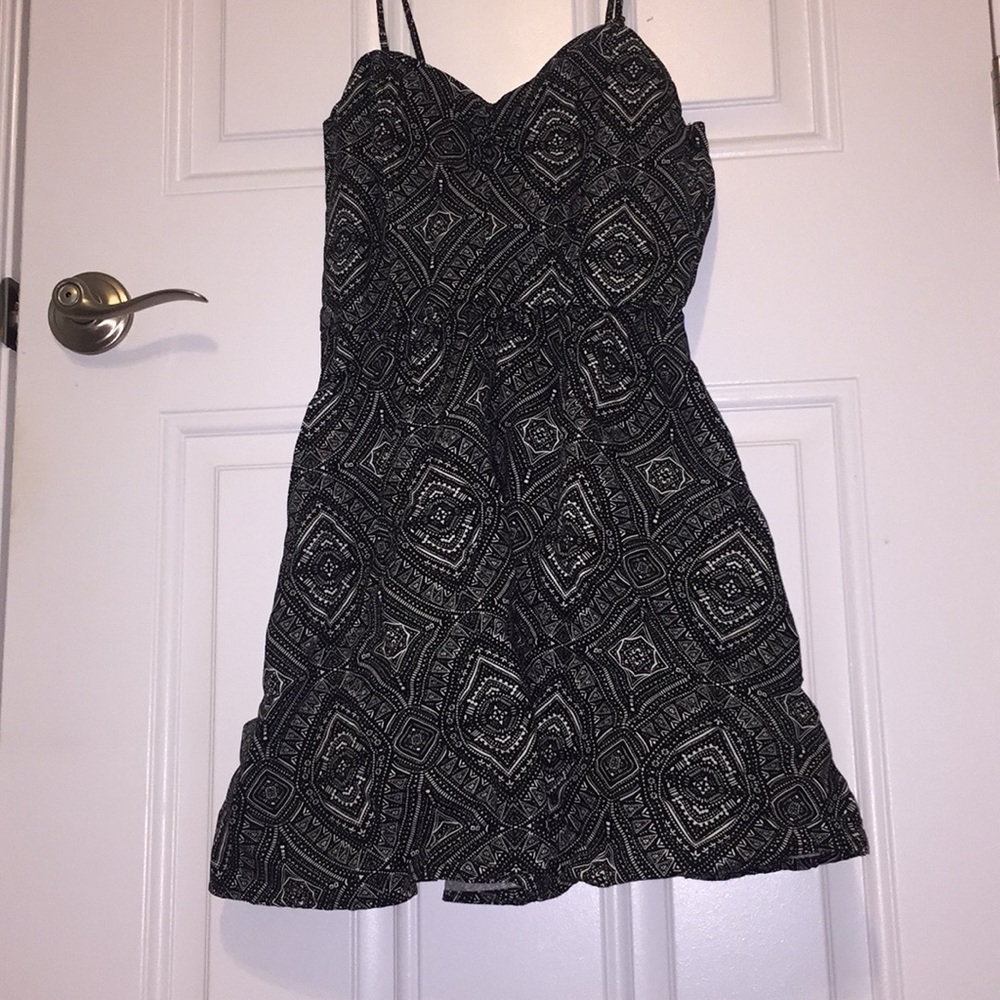 Black and White Geometric Minidress